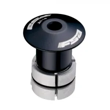 FSA Gap Cap med Expander Sort, Alu, 1-1/8", For karbongaffel