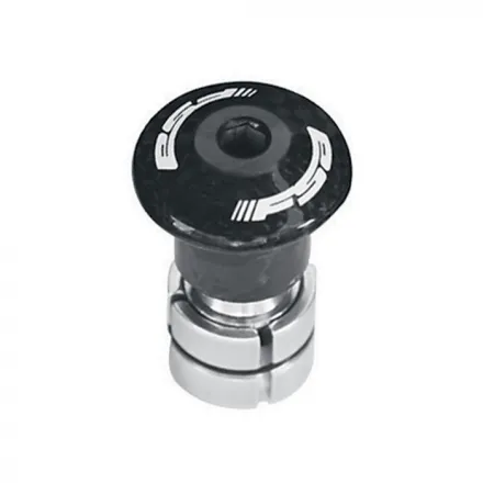 FSA Gap Cap med Expander Sort, Karbon, 1-1/8", For karbongaffel