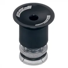 FSA Gap Cap med Expander Sort, Alu, 1-1/8", ø35 mm, For karbon