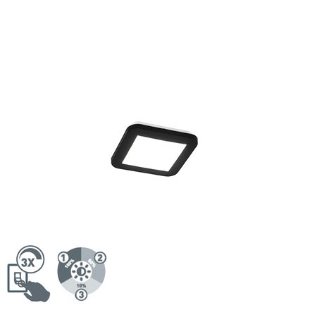 Ceiling lamp black incl. LED 3-step dimmable IP44 - Steve