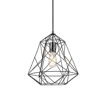 Smart industrial hanging lamp black incl. WiFi ST64 - Framework Basic