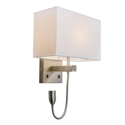 Bergamo steel wall lamp with shade of cream white