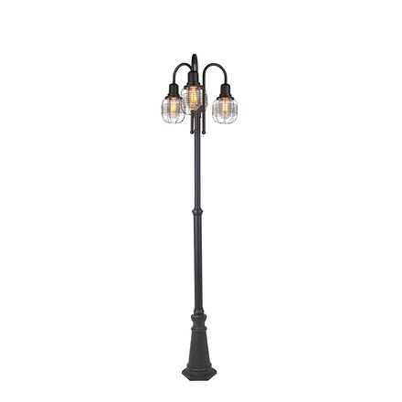 Rural outdoor lamp black 3-light IP44 - Guardado