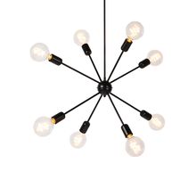 Modern Pendant Lamp 8 Black with Sliding Rod - Sputnik