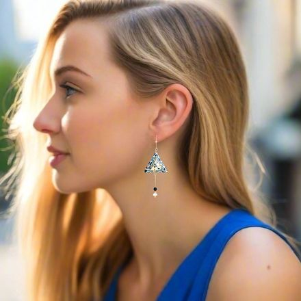 La Lupa Designs - Origami Earrings Green Pyramids | Anthos