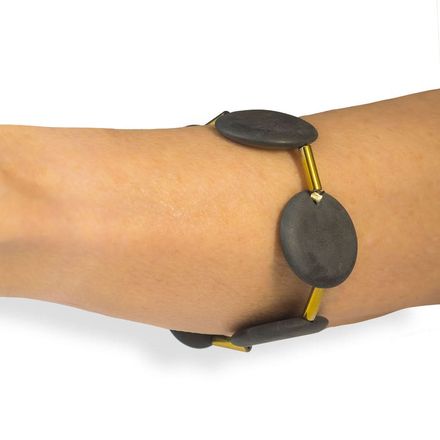 Handmade Bracelet With Black Agate & Hematite | Anthos