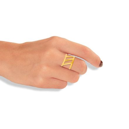 Vally Kontidis - Gold Hammered Ring Ray Of Light | Anthos