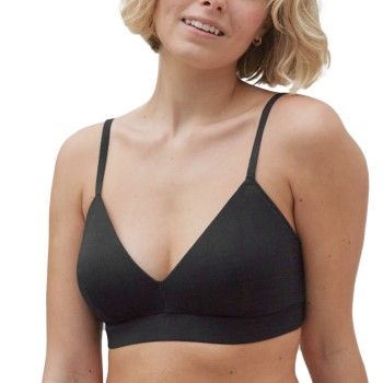 Pierre Robert BH Organic Cotton Triangle Bra Svart økologisk bomull Large Dame