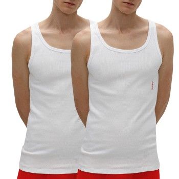 HUGO 2P Twin Tank Top Hvit bomull Medium Herre