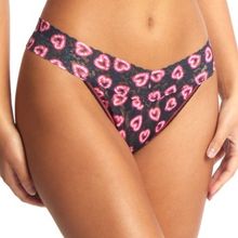 Hanky Panky Truser Printed Original Rise Thong Svart/Rosa nylon One Size Dame
