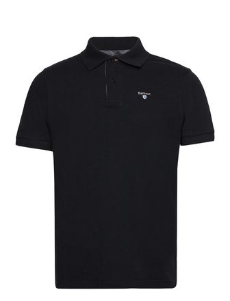 Barbour Tartan Pique Polo Shirt Tops Polos Short-sleeved Black Barbour
