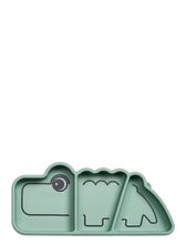 Silic Stick&Stay Snack Plate Croco Green Home Meal Time Plates & Bowls Plates Green D By Deer