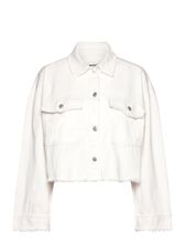Cropped Boxy Twill Jacket Outerwear Jackets Light-summer Jacket White Monki