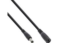 InLine DC forlengelseskabel plugg/kontakt 5,5x2,1mm AWG 18 svart - Forlengelseskabel ( 26905B )