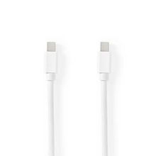 Nedis Mini Displayport-kabel | DisplayPort 1.4 | Mini DisplayPort Hane | Mini DisplayPort Hane | 48 Gbps | Nickelplaterad | 2.00 m | Rund | PVC | Vit | Blister