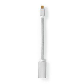 Nedis Mini Displayport-kabel | DisplayPort 1.2 | Mini DisplayPort Hane | HDMI- Utgång | 21.6 Gbps | Guldplaterad | 0.20 m | Rund | Flätad | Silver | Kartong med täckt fönster