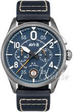 AVI-8 AV-4089-04 Spitfire Blå/Lær Ø42 mm