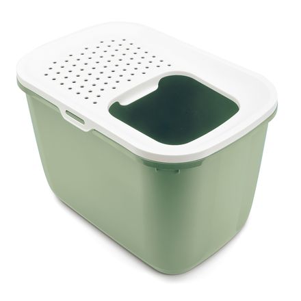 Savic Hop In cat litter box - botanical green / white