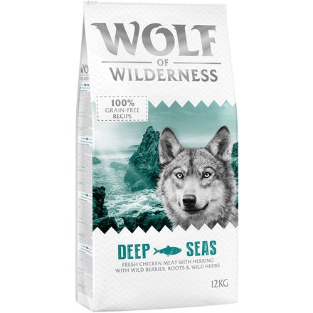Wolf of Wilderness Economy Pack 2 x 12kg - Adult "Deep Seas" - Herring