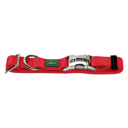 HUNTER Vario Basic Alu-Strong Dog Collar - Red - Size XL: 45-65cm Neck Circumference