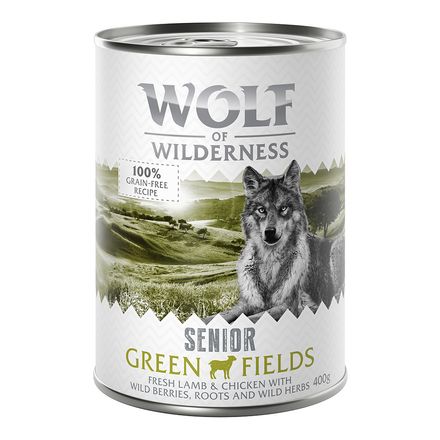 Wolf of Wilderness Senior Duo-Protein Recipe Saver Pack 24 x 400g - Green Fields - Lamb