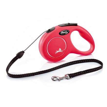 flexi Dog Leads - New Classic Rope Leash Red (Size S: 5m, up to 12kg)