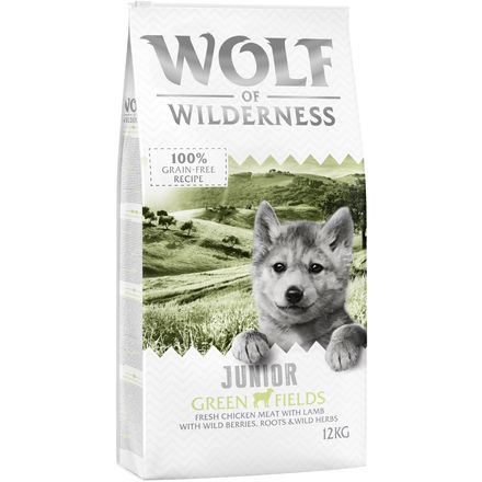 Wolf of Wilderness Economy Pack 2 x 12kg - Junior "Green Fields" - Lamb