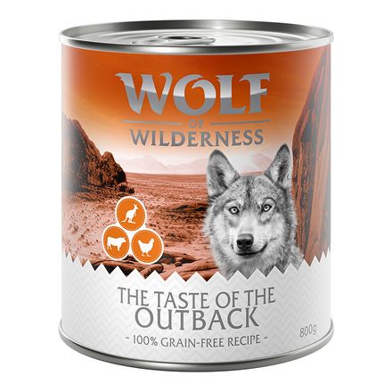 Wolf of Wilderness Adult "The Taste of" 6 x 800g - The Taste of the Outback - Chicken, Beef, Kangaroo
