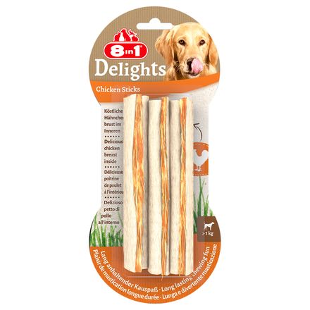 8in1 Delights Chews Sticks - 75g (3 Sticks)