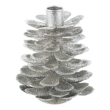 Bizzotto Christmas decorations P.CANDELA1P PINEAL ARGENTO H14