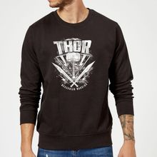 Marvel Thor Ragnarok Thor Hammer Logo Sweatshirt - Black - S