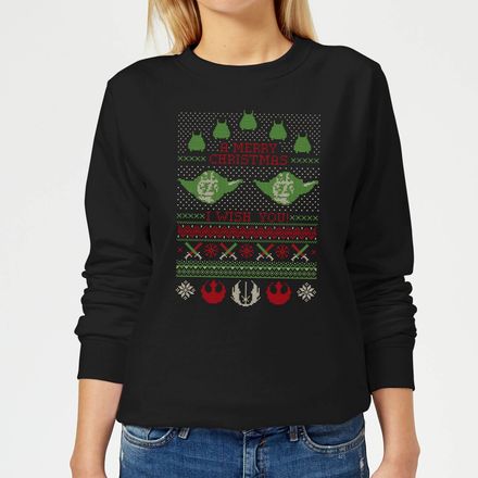 Star Wars Merry Christmas I Wish You Knit Women's Christmas Jumper - Black - S