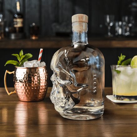 Personalised skull vodka