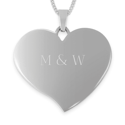 Pendant heart with photo - large - silver