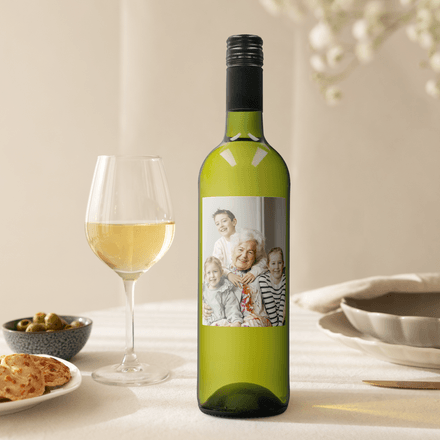 Wine with personalised label - Belvy - White