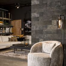 WallArt Skinnfliser Bonham totonet svart 32 stk