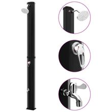 vidaXL Utendørs soldrevet dusj med dusjhode og kran 35 L svart