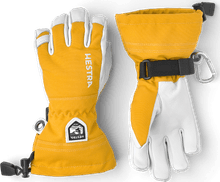 Hestra Juniors' Army Leather Heli Ski Senap Skihansker 4-5 år