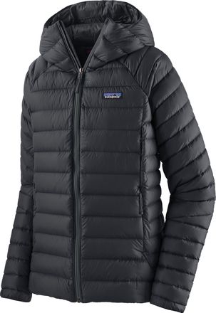 Patagonia Women's Down Sweater Hoody Black Dunfyllda mellanlagersjackor XL