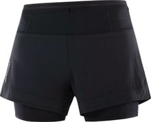 Salomon Women's Sense Aero 2in1 Shorts Deep Black Treningsshorts S
