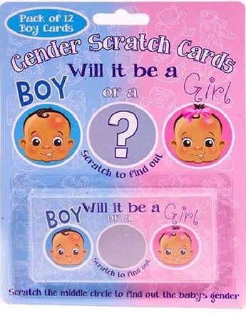 12 stk Gender Reveal Skrapekort - Gutt