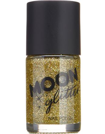 Gullfarget Neglelakk med Holografisk Glitter