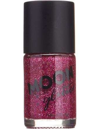 Magenta Neglelakk med Holografisk Glitter