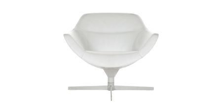 Cassina 27 Auckland Swivel Armchair with no Head Rest - White / White
