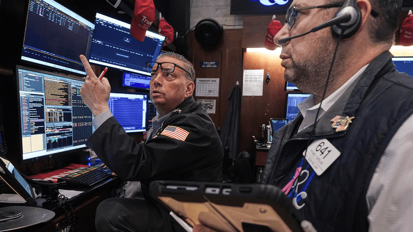 Börsmäklare på New York Stock Exchange. 