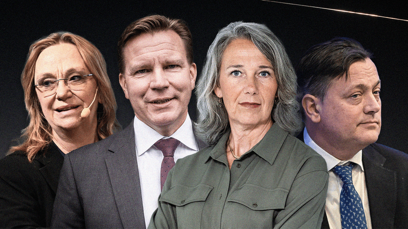 Från vänster, Mattias Persson på Swedbank, Christina Nyman på Handelsbanken, Jens Magnusson på SEB och Annika Winsth på Nordea. Chefsekonomerna.