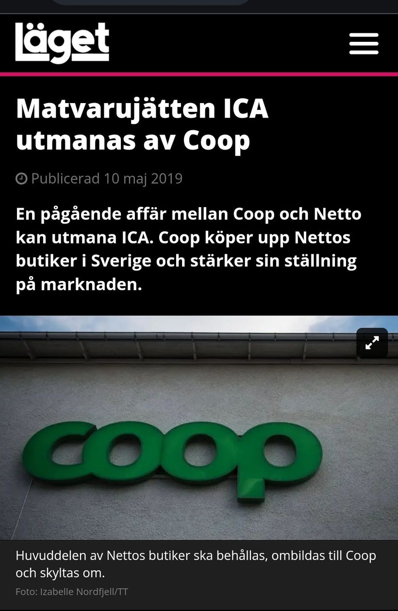 Coop utmanar Ica