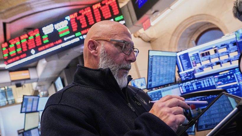 Börsmäklare på New York Stock Exchange.  