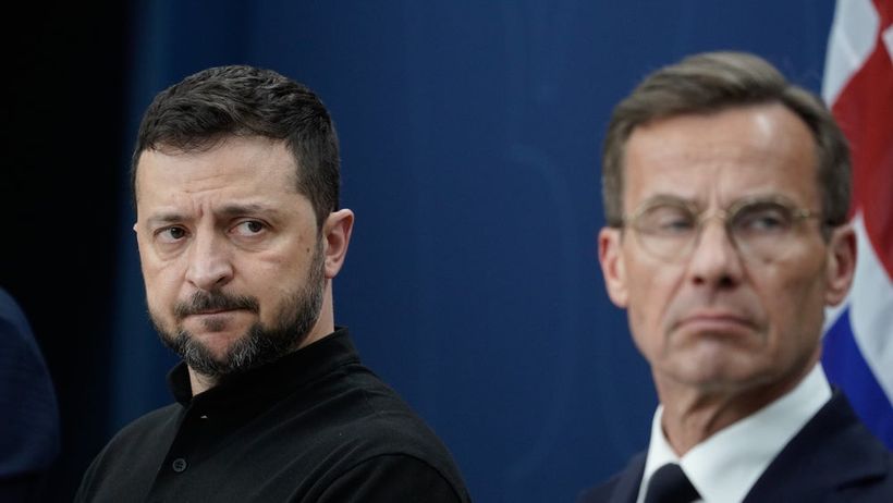 Volodymyr Zelenskyj och Ulf Kristersson.