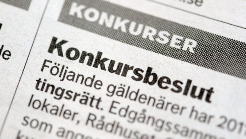 STOCKHOLM 20110509 Annons i tidning om konkursbeslut Foto: Janerik Henriksson / SCANPIX / Kod 10110